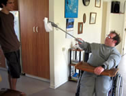 Matthew and Tony testing the grabber tool