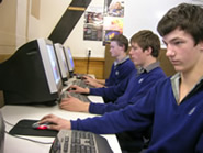 Students working with the Virtual Lathe program