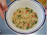 Bowl of cooked noodles