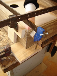 James working on his table