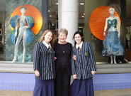 Sarah and Eloise with Jan Morris and their displays