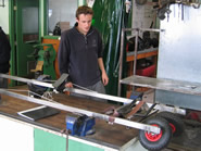 Aaron working on his trolley roof rack