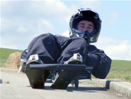 A student on his luge