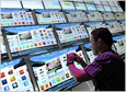 The LG booth at the Consumer Electronics Trade Show last week in Las Vegas featured a display of television technology.