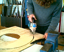 Gwilym working on his project