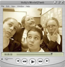 Screen capture from the students' movie showing the four creators