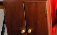 Maraika and her finished cabinet 