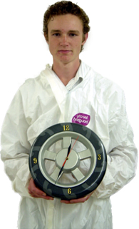 Braden with his clock