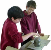 Michael and Angus working on their project