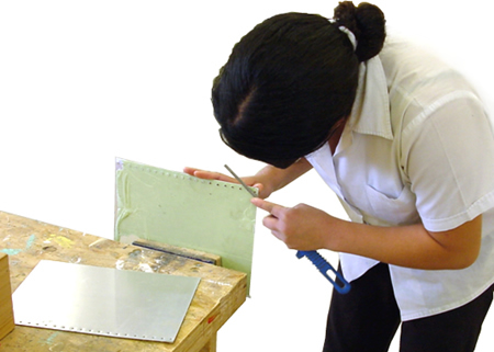 Samalia's working on her project