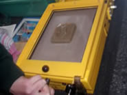 A student making a mould