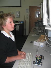 Student working on his project