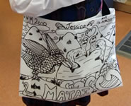Jessica modelling her bag