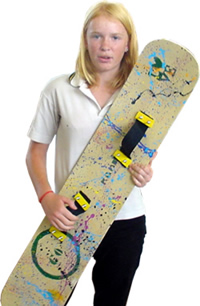 Student with her sandboard
