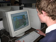 Student working on his project