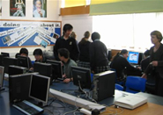 Students working on computers