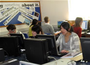 Students working on computers