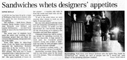 Dominion Post article: Sandwiches whets designers' appetites