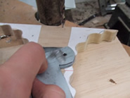 Student shaping wood