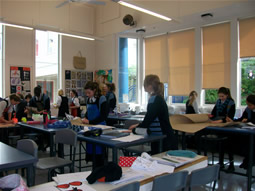 Students working on their projects