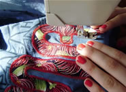 Sewing the Marae panels
