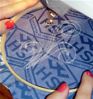 Sewing the Marae panels
