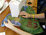Sewing the Marae panels