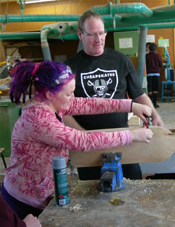 Teacher Alexia George and Dave Green