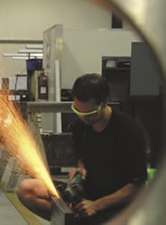 A manufacturer working metal