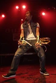 Air guitar player