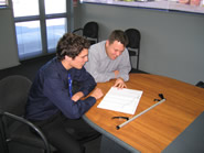 Peter Blotting from RML with Matthew Biard, a St John's College student 