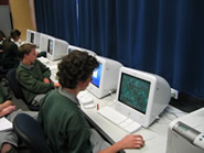 Student working on his project