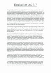 Evaluation AS 3.7
