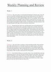 Weekly planning and review