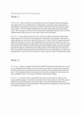 Weekly planning and review