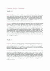Weekly planning and review
