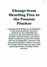 Change from Skufring Fins to Possum Plucker