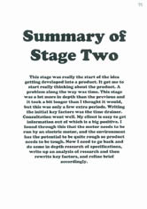 Summary of Stage Two