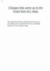 Changes that came up in the 'Grips Base' stage