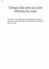 Changes that came up in the 'Meshing' stage