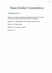 Stakeholder consultation