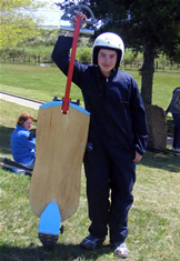 A student and his luge