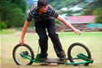Taking the dirtsurfer across ground.