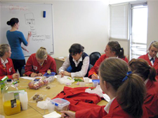 Shelley Banham from Griffin's working with the class