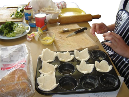 Madeline working on her recipes