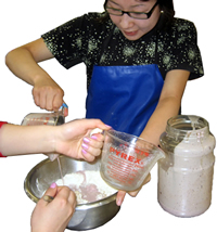 Amy working with her classmates