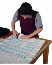 Kate working on her design