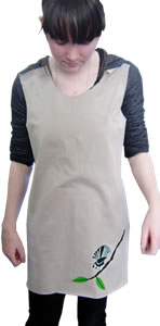 The dressfront being sized for client