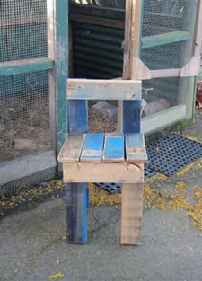 A chair made from recycled material